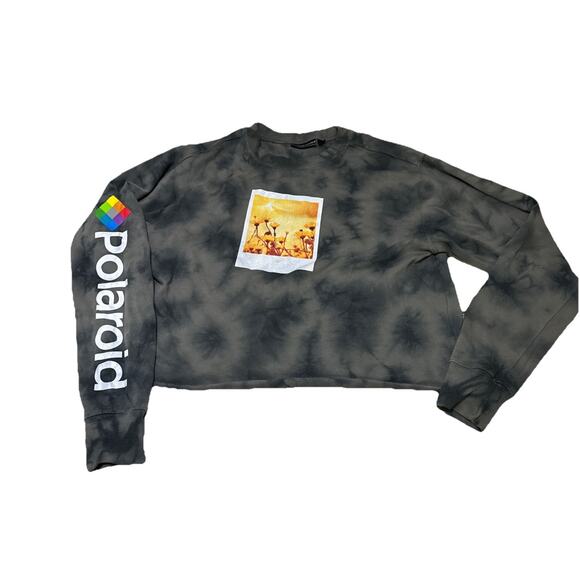 Polaroid Sweatshirt Women Extra Small Green Tie Dye Crew Neck Long Sleeve Casual - Picture 1 of 11